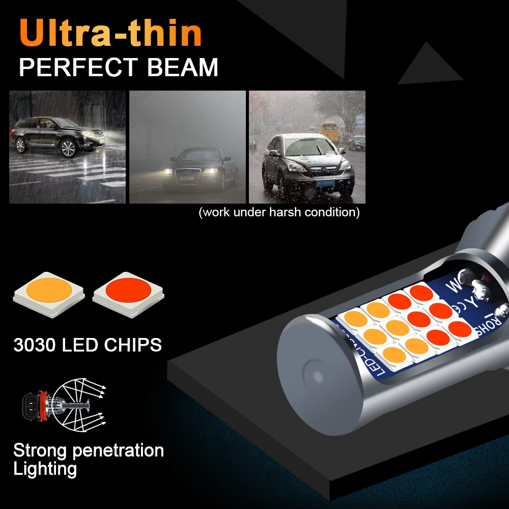Желтые и красные интегрированные светодиодные противотуманные фары s Car H8 H11 H9 Led