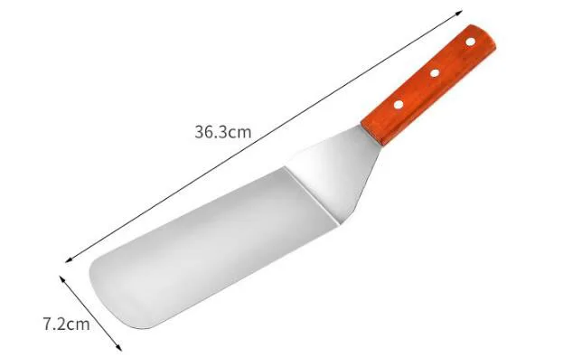 Long Solid Нержавеющая сталь Металлический гриль для барбекю блинов Teppanyaki кухонные аксессуары бекон Тернер для котлет металлическая кулинарная лопатка посуда - Цвет: Long Solid