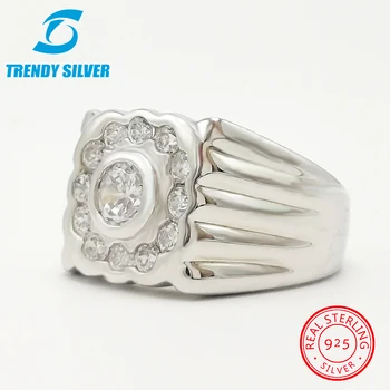 

silver 925 fine jewelry man rings men accessories turquoise gemstone natural onyx agate wholesale TRENDY SILVER