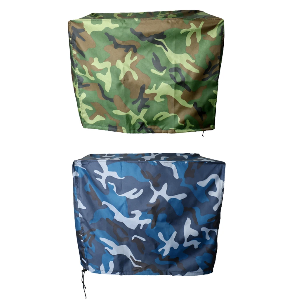 Marine Boat Motor Protector Cover, Set of 2 Oxford Fabric Engine Waterproof/Dust-proof Cover for 2-15 HP Engine