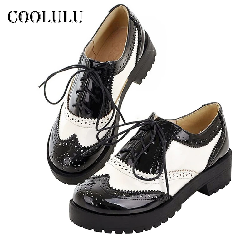 10 x Womens Ladies George Shiny PU Lace Up Brogue Shoes Wholesale Clearance Lot 