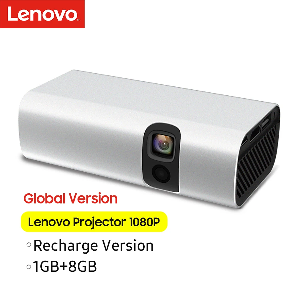Lenovo Projector P200 1080P HD Clear Projection 200ANSI LED Vertical Keystone Correction Portable Mini Home Media Player - ANKUX Tech Co., Ltd