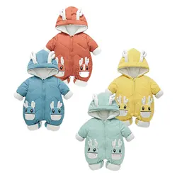 Children's Flannel Warm Girls Romper One-piece Pajamas Baby Children Coral Warm Home Autumn and Winter Pajamas