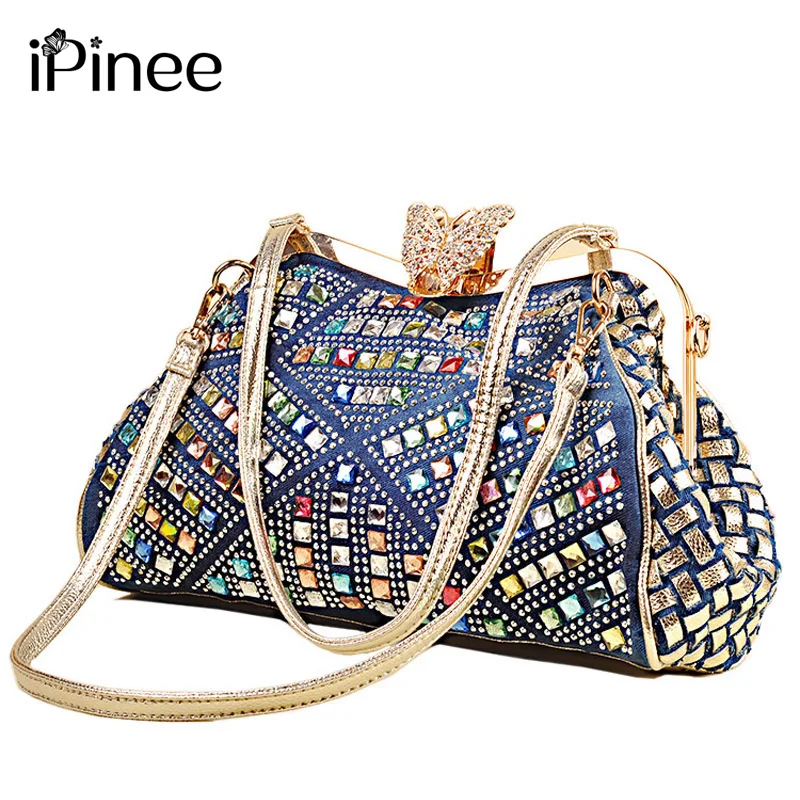 

Ladies Handbags Women Fashion Bags Brand Design Women' Shoulder Bags Denim Rhinestones Decorative
