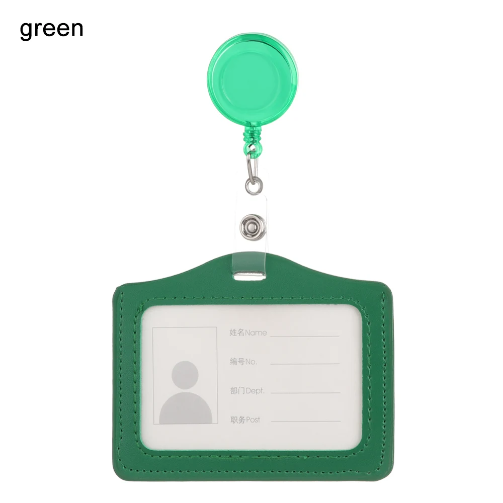 Multicolor PU Leather Retractable Badge and Cardholder Case