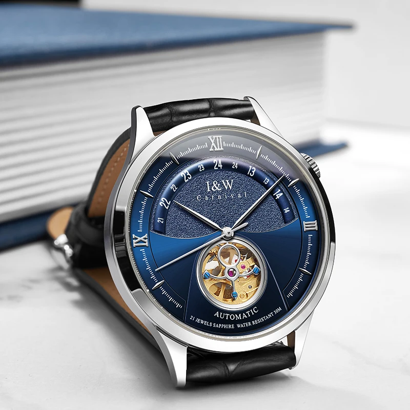 Switzerland CARNIVAL Watch Men Automatic Mechanical Tourbillon