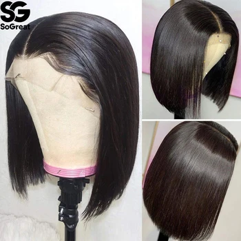 

Bob Wig Lace Front Human Hair Wigs 13x4 Remy 150% Straight Short Bob Wig Lace Front Human Hair Wigs