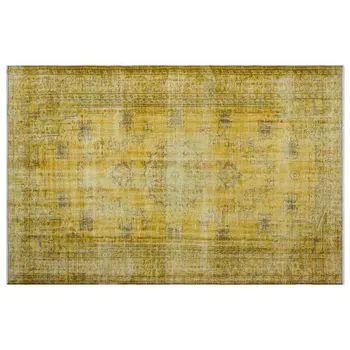 

Handmade Yellow Vintage Overdyed Turkish Area Rug 184x283 Cm-6'0''X9'3''