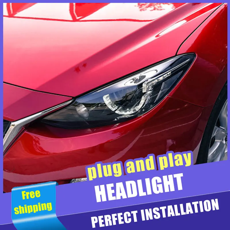 2 шт. автомобиль Стиль светодиодный фары для Mazda 3 /Axela 14 16 Axela налобный фонарь DRL