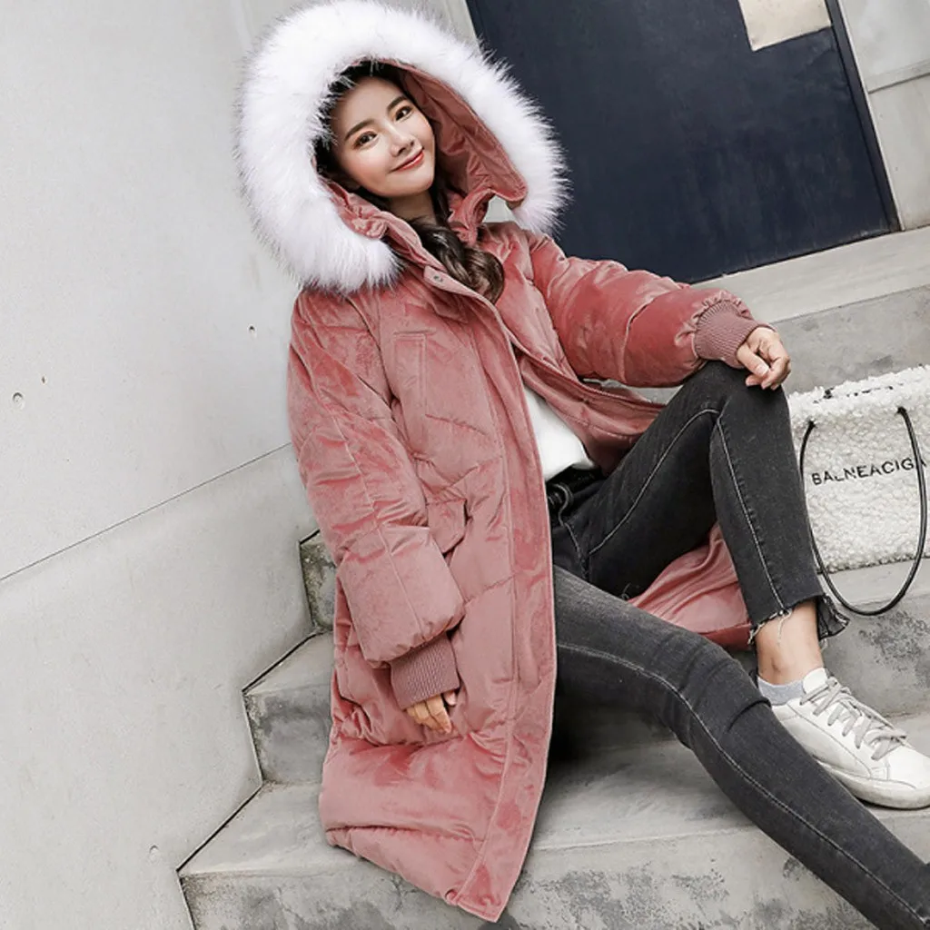 

Fashion Women Winter Autumn Warm Casual Hooded Jacket Overcoat Outwear Padded Jacket Women's Warm Parka Coat Y927