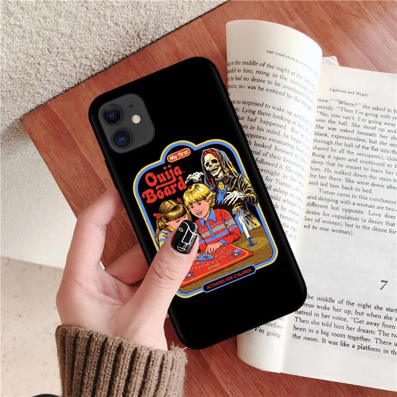 Funny Halloween Satan Vintage Let's Summon Demons Graphic Black silicone Phone Case For iPhone XR X XS 11 Pro Max 8 7 6 6S Plus - Цвет: T7925