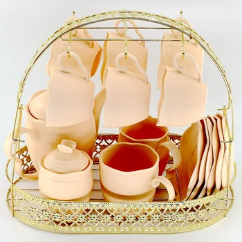 

BEAU-Gold Large-Capacity Storage Rack Plating Coffee Cup Hob Dish Rack Can Hang Most Cups, Saucers, Spoons and Pot Metal Stand H