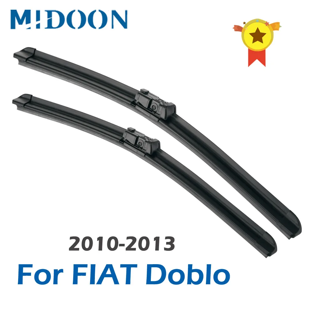 MIDOON Wiper Blades for FIAT Doblo Fit Push Button Arms 2010 2011 2012