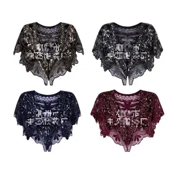 

Lace Shawls Muffler Sequins Flower Scarf Pashmina Wrap Women Cachecol Feminino Mujer Bufanda Evening Party Echarpes Mantilla