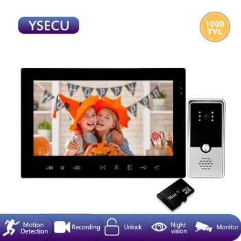 

YSECU Motion Sensor 7 Inch 1000TVL Video Intercom Kit Built-in Power Supply Supported Video Door Phone Doorbell Recording Unlock