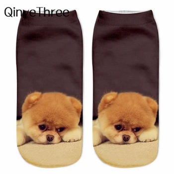 

Unisex Cute dogs 3D Printing Socks Female Socks Women Low Cut Ankle Socks Calcetines Mujer Casual Hosiery Puppy Printed Sock