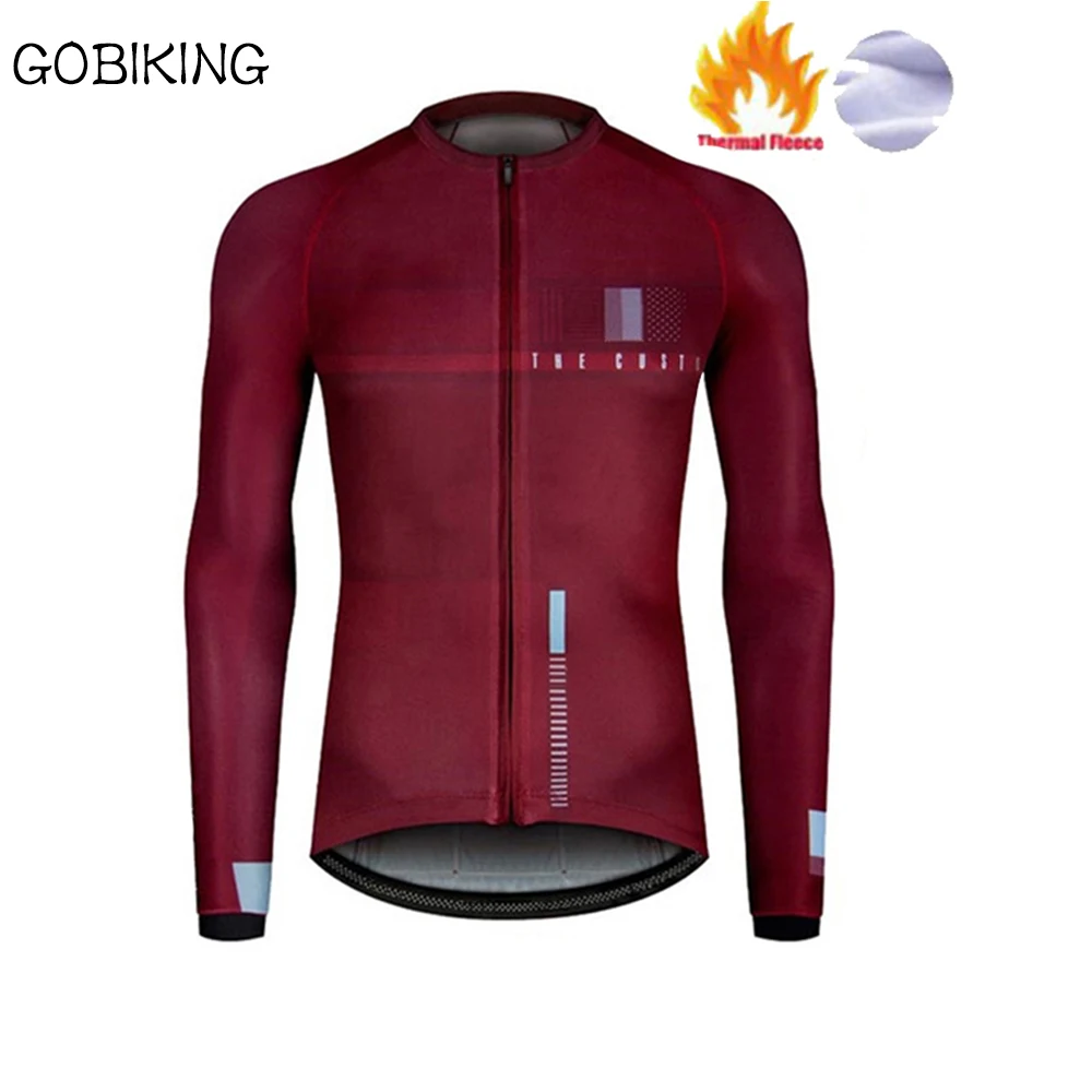 fleece jersey 5 Новинка Gobiking гоночная термо флисовая футболка с длинным рукавом mujer invierno для мужчин mallot ciclismo велосипедная майка - Цвет: fleece jersey 5