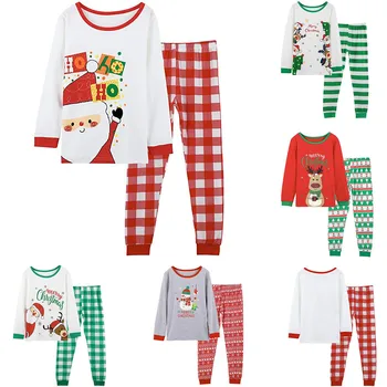 

Christmas Fashion Women Mom Printed Letter Long Sleeve Tops+Lattice Long Pants Xmas Family Clothes Pajamas Set Sleepwear#G3