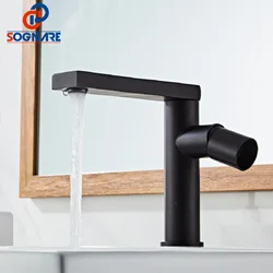 Torneiras Do Banheiro Hot And Cold Bathroom Sink Faucet Black Sink FaucetDeck Mounted 360 Degree Rotation смеситель для раковины