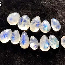 Натуральный Белый Лунный камень Бусины 7*11 мм 1 шт случайный выбор для самостоятельного изготовления ювелирных изделий ювелирные изделия оптом