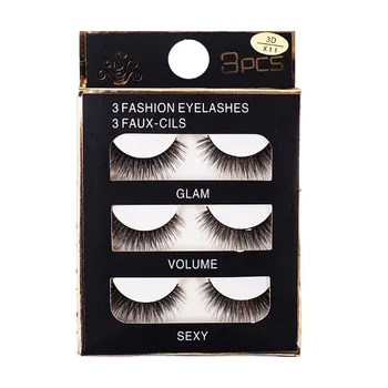 

30 boxes/lotChildren's false eyelashes 3D natural soft comfortable three pairs eyelashes