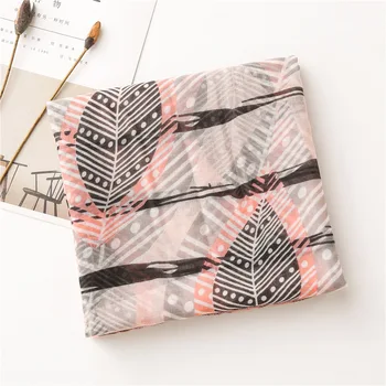 

face masks cloth ethnic scarf women autumn winter Thailand style fashion long leaves pattern head scarf pashmina