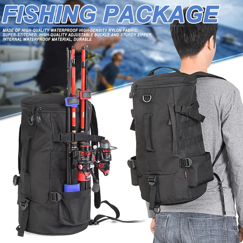 23L Многофункциональный водонепроницаемый рыболовный рюкзак для спорта на открытом воздухе для путешествий сумка для хранения удочек FOU99
