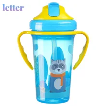Gobelet à eau pour enfants, pour alimentation, pour bébés, créatif, avec pailles, bouteilles d'eau étanches, gobelets portables pour l'extérieur