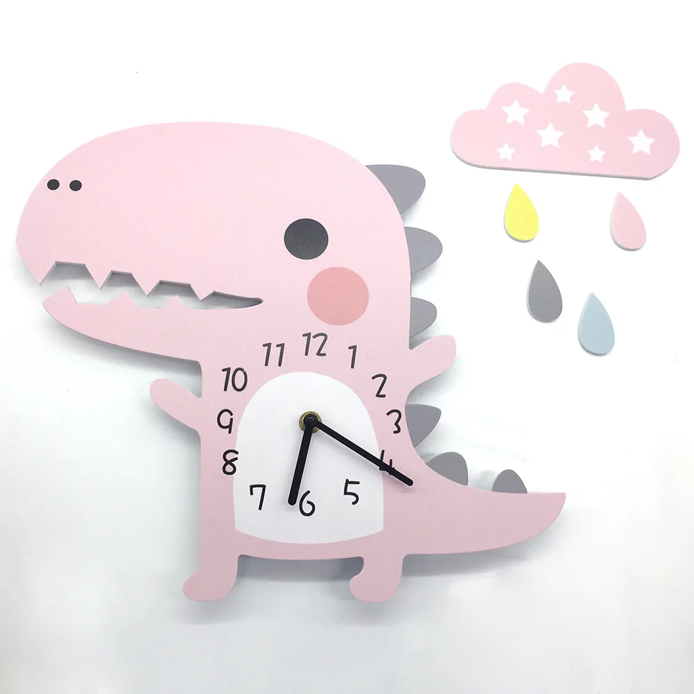 cuckoo wall clocks Dinosaur Children Wall Clock Modern Design ins 3D DIY Cartoon Kindergarten Mute Reloj de Pared Kids Living Room Home Decoration white wall clock