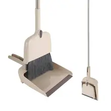 

Cleanhome Angle Broom and Dustpan with 54in Telescopic Bristle Long Handle without Bending for Kitchen Home Cleaning