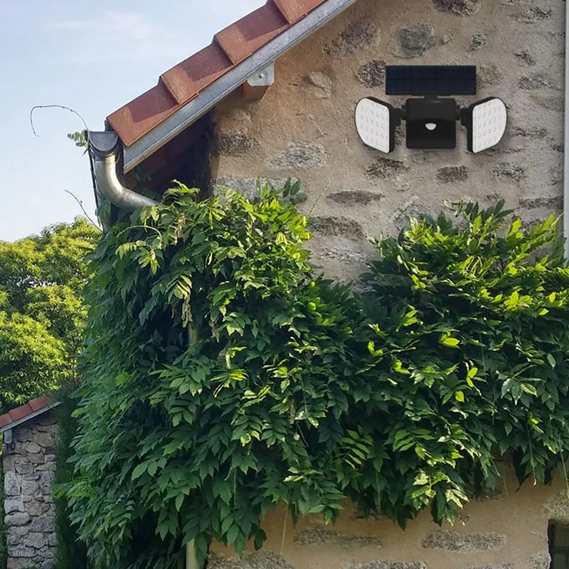 360-Degree Rotatable Outdoor Solar Lights,Dual Head Spotlights Waterproof,Solar Poweredwith Wall Lights Security Night Lights f