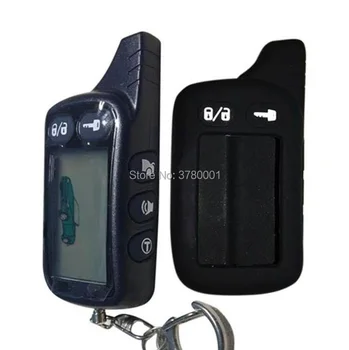 

10PCS TZ 9010 LCD Remote Control Key Fob +Silicone Case for Russian Tz9010 two way car alarm system Tomahawk Tz-9010 Keychain