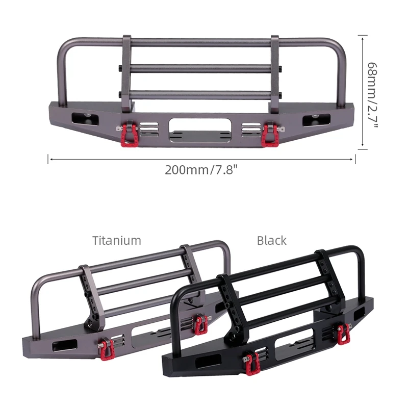 Регулируемый металлический передний бампер с 2 светодиодный светильник для 1/10 RC Crawler Traxxas TRX4 Defender Axial SCX10 SCX10 II 90046 90047