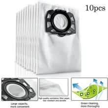 

10PCS Fleece Dust Filter Bags Replacement 50*40cm For Karcher WD4 WD5 WD5 Vacuum Cleaner Parts & Accessories