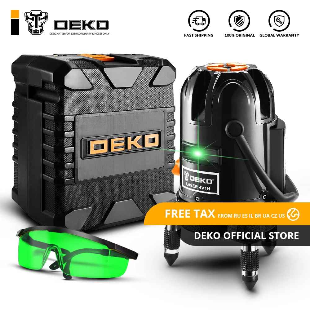 DEKO LL58G с BMC 5 линия зеленый лазерный уровень самонивелирующийся горизонтальный и