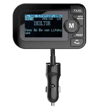 

In Car DAB+ Digital Radio Adapter FM Transmitter Bluetooth Receiver