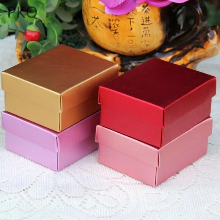 6.5*8*3.8 cm High Quality Candy Box with cover Color Kraft Paper Gift Box Boutique Jewelry Pack Retail Box Party Supplies 20Pcs