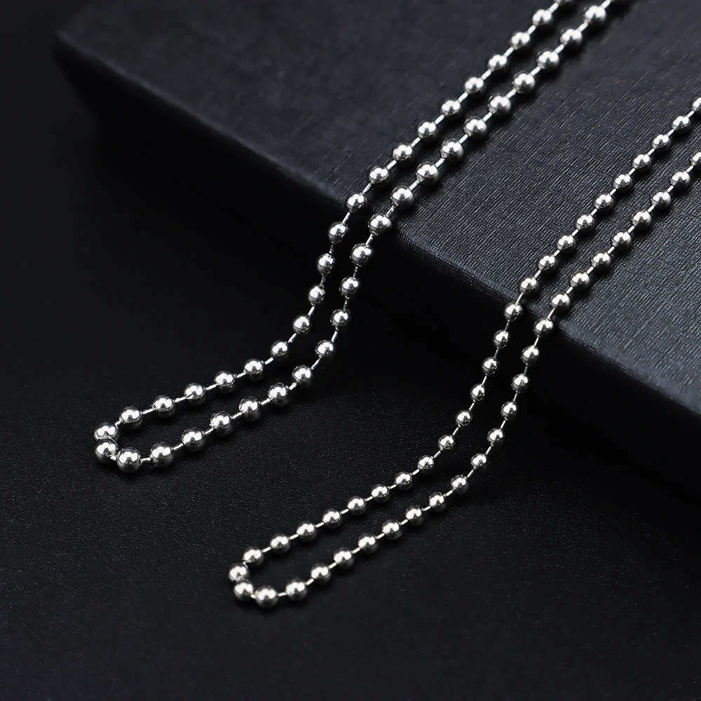 65cm Titanium Bead Chain Outdoor Light Keyring EDC Accessories DIY Key Chain Pendant