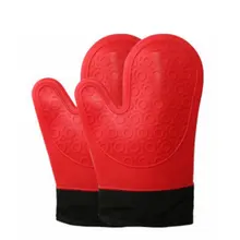 Двухслойные толстые с подкладом из хлопка, силиконовые перчатки для микроволновой печи в форме сердца Non-slip изоляции термостойкие перчатки