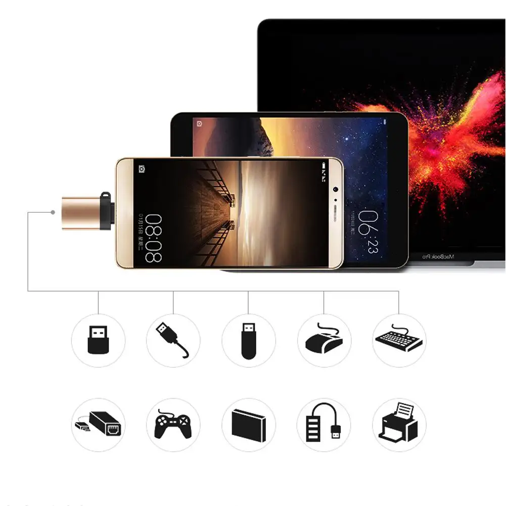 Адаптер USB C type C адаптер USB 3,0 OTG алюминиевый конвертер сплавов с брелоком для телефона адаптер для передачи аксессуаров