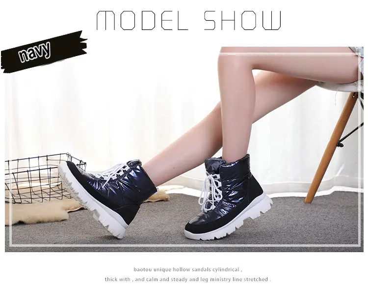 Женские ботинки; зимние ботинки; темно-синие зимние ботинки из натуральной 50% шерсти; водонепроницаемая обувь высокого качества; водонепроницаемые изделия; JSH-A963