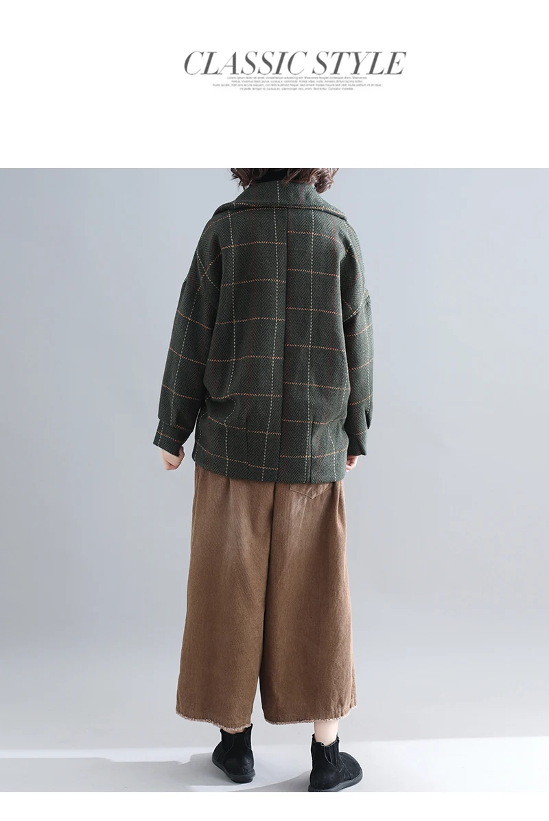Autumn And Winter Korean-style British Style Popular Suit Fold-down Collar Large Size Woolen Jacket Women's Short Woolen Cl