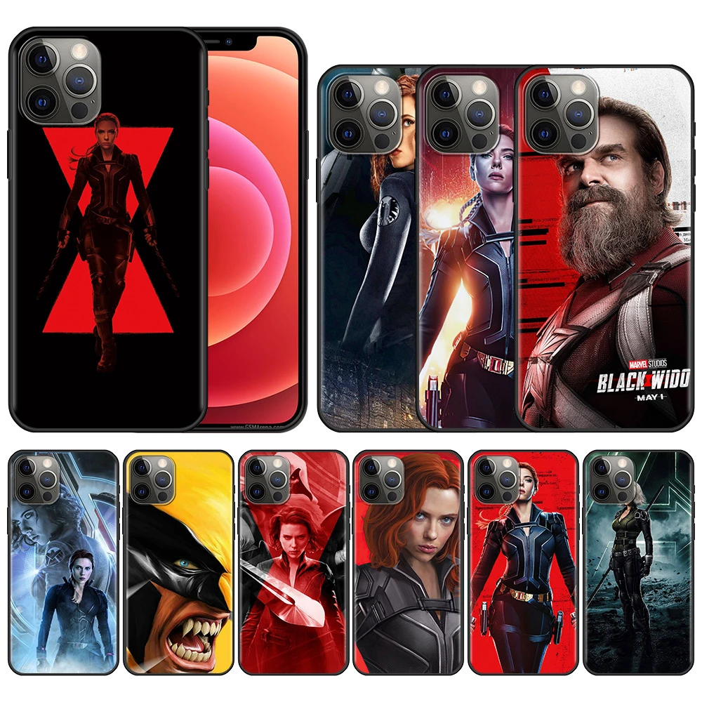 iphone 13 pro max cover Phone Case For Apple iPhone 11 13  12 Pro Max 12 13 Mini XR X 7 6S 8 6 Plus XS SE2020 5 5S Coque Black Widow 2021 Movie iphone 13 pro max clear case