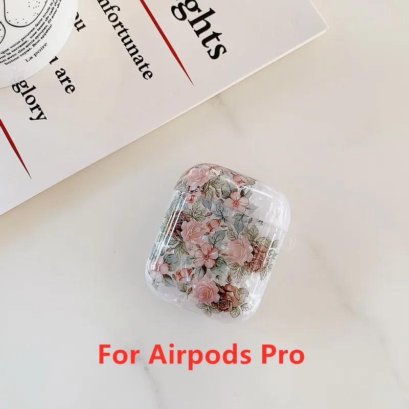 Чехол для оригинальных Airpods Pro, чехол с цветочным рисунком, милый чехол для Apple Airpods 2, 1 чехол, аксессуары, наушники Air Pods, чехол, коробка - Цвет: 06
