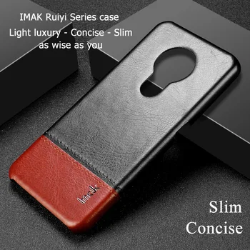 

IMAK Concise Solid Leather Funda for Nokia 7.2 Case Light Luxury Slim Back Cover for Coque Nokia 7.2 Case Nokia7.2 Cover Armor