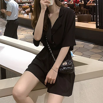 

YUKUN Women Sexy Jumpsuit Casual Skinny Solid Color With V Neck 2020 Summer Streetwear Women Jumpsuit With Full Cotton Of Romper