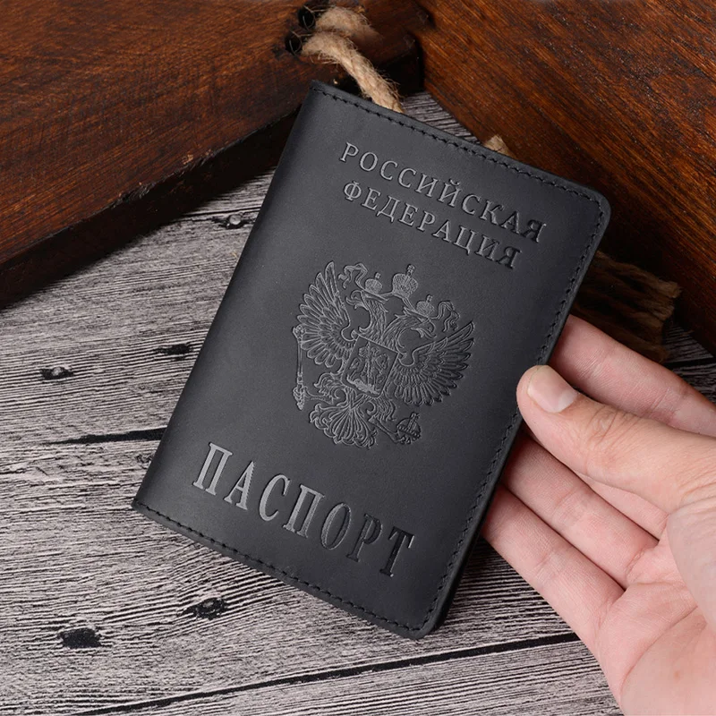 Обложка для паспорта из натуральной кожи с гравировкой зернистой подарок