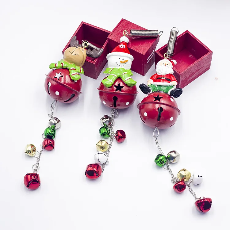 Рождественские колокольчики Санта Клаус Снеговик Лось металлические колокольчики украшение для рождественской елки украшения