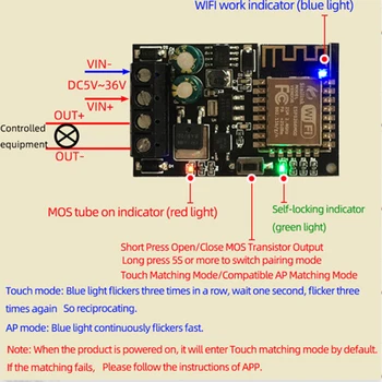 

ESP8266 5V-36V WiFi Relay Module Smart Remote Control for IOS APP