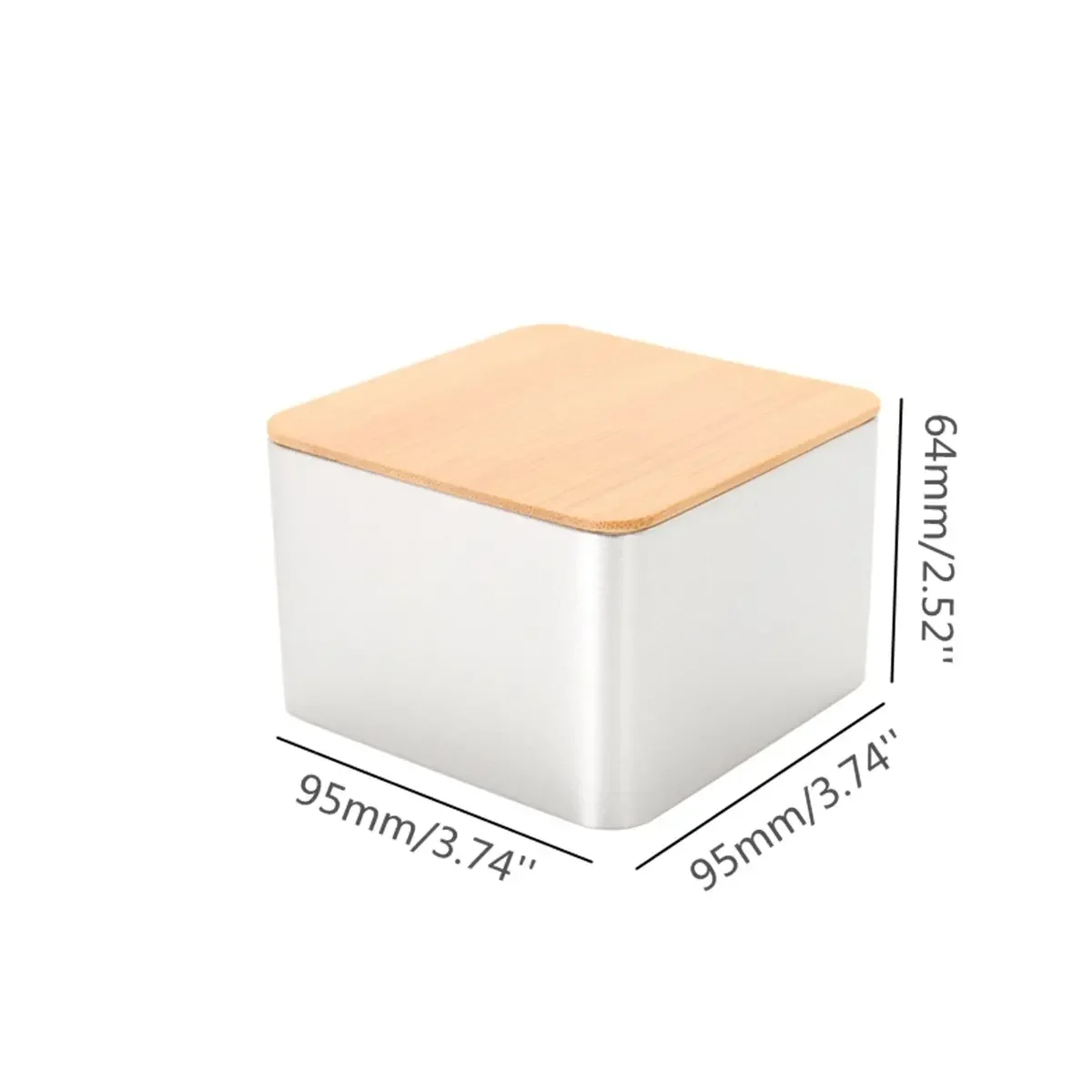 95*95*64mm Vintage Metal Bread Storage Bin Tea Cake Sugar Box Containers
